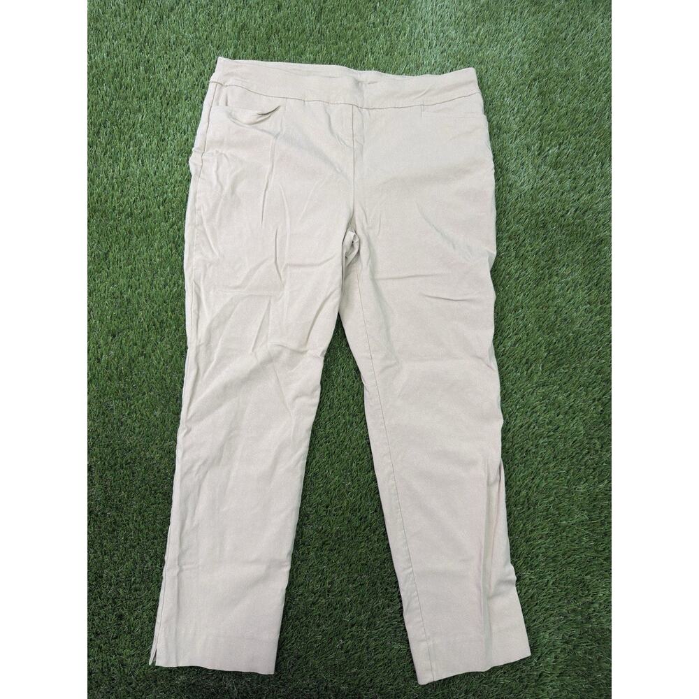 Chico's Women's Beige Straight Leg Dress Pants Solid Regular Size 2R